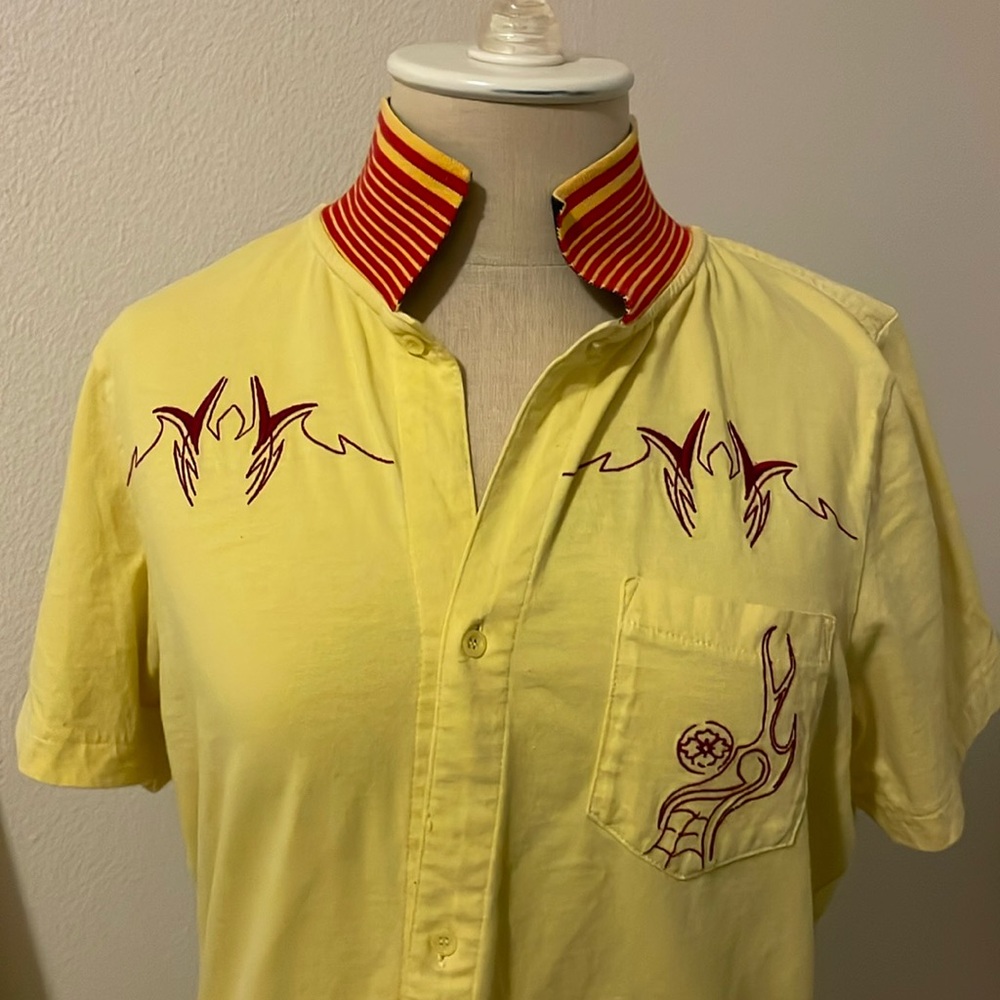 Embroidered button up